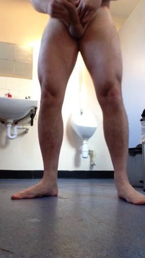Wanking in another public toilet