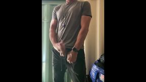 Jockdad87 Shoots a Load of Cum All Over the Equipment Closet