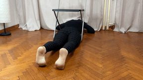 TICKLISH SMALL FEET STUCK UNDER CHAIR POV TICKLING - MOV Mobile Version