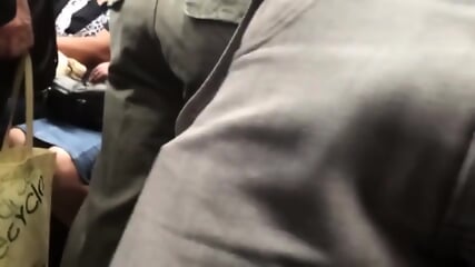 Hunk with a Big Bulge in Metro: Amateur Outdoor Adventure
