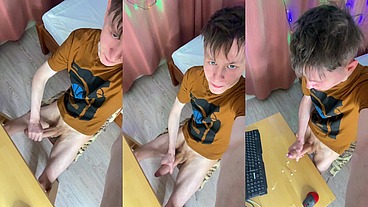 Young Student Home Alone With A Monster Boner And Lots Of Sperm