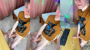 Young Student Home Alone With A Monster Boner And Lots Of Sperm