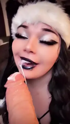 Fat Goth Slut Gets 4 Loads for Christmas