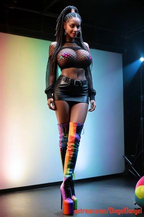 Rainbow-colored bodysuit