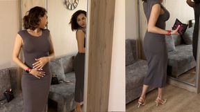 GOODGIRL makeup Transparent dress and high heeled shoes