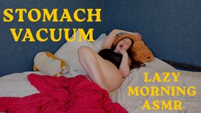 STOMACH VACUUM & RIBS: Deep Yawns & Lazy Morning Stretching ASMR