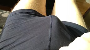 Compilation of my small, skinny, stiff uncut penis jumping out of pants