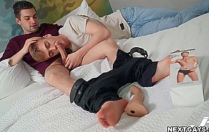 Johnny ant believe this sexy twink Tannors deepthroating skills