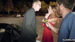 TV reporter interrupts public blowjob with Ana Rose