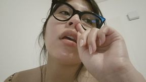 Picking the bits of snot out of my nose