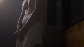 i was filming myself jerking off alone in a mixed bathhouse when a cute twink came and gave a helping hand