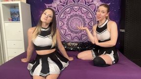 Gentle Femdom Cheerleaders JOI and Blow Job with CUM BLAST
