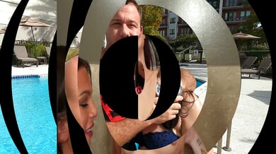 Sabina Rouge Nikki Zee and April Olsen ride and squirt in a steamy bisexual bathroom threesome