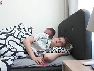Stepmom Shares Daybed With Her Stepson - Fellatio, Snatch Licking And Hard Banging In The Petite Hotel Room