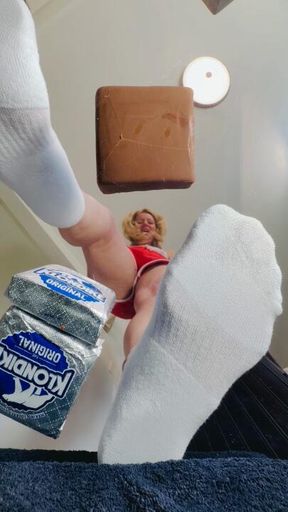 Nike socks, Klondike Bars, food play, and toe teasing all mixed together