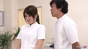 Japanese Teen Nurse talk to Double Creampie MMF 3Some Sex by Doctors in Japan Hospital in Uncensored JAV Porn