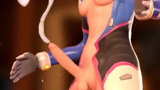 D.VA Gets Her Transgender Trunk Nerfed By Spunking Supah Plowing Stiff And Splattering