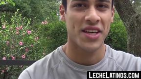 Young Latino twink's first gay sex adventure on camera