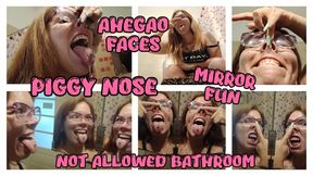 PIGGY NOSE - AHEGAO FACES - MIRROR FUN - DROOL