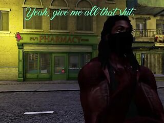 Second Life Ebony guy Bangs Latin babe woman in public