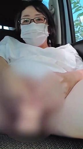 A married woman masturbates in the car and plays with her pussy in a nasty way using a dildo   Clip 3