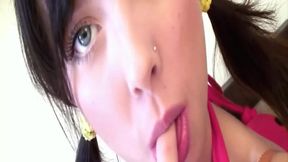 Brunette Spreads Ass for Close up Fingering