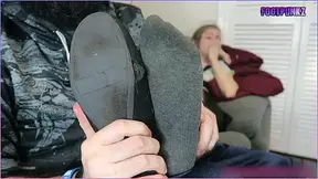 Classic Tickling Clip - Blair Strips her Shoes and Socks off and gets Cute petite Feet Tickled and Worshipped