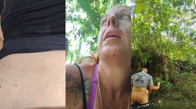 POV Quickie Bending Freckled Country Girl Over In The Jungle and Shoving My Cock and Pounding Her Tight Pink Pussy and Caught As I Came In Her Pussy