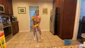 Cleaning Kitchen Floorplay - Upskirt - Tits - Pussy - Denial