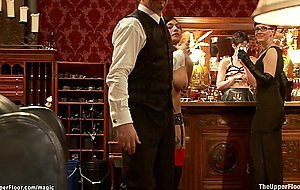 MILF makes slaves submit at party