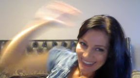 Brunette Shows Her Dildo and Plays with It