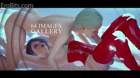 The Visitor  SciFi Futa Dominatrix fucks Large Tittied Temptress  Futanari domination animated 3DX Sex