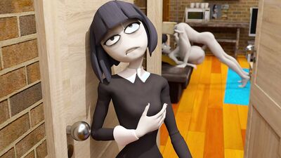 Animation porn with Tittie Fucking and getting creampied on the couch