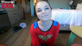 Wonder woman catches her cheating man gets creampie - Anastasia Rose