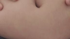 belly and navel play in a public bathroom