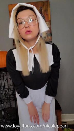 PILGRIM GIRL GETS STUFFED AND SQUIRTS