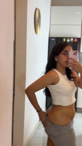 Blonde Latina teen with big tits and ass goes solo