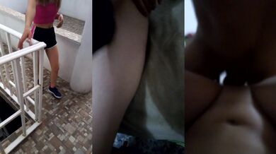 My ass neighbor going for a run and fucked raw