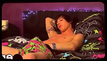 Tattooed Emo Twink Jerks Off His Thick Cock and Explodes