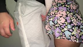 A Stranger Touches a Stranger's Skirt with His Dick and She Likes It
