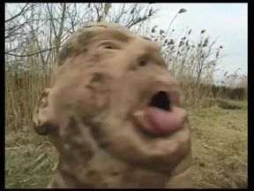 Blonde babe rides a massive cock on the mud to a cumshot