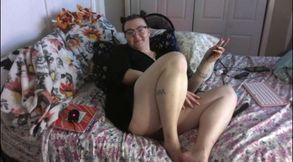 Whore gagging on dildo anal fingering
