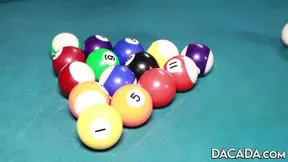 German milf Gina and Dacada share a cock on the pool table