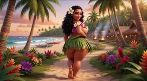 Moana Pleasant Village Daily Nude Routine Beach Lagoon Fruits All Fours With Tattooed Men