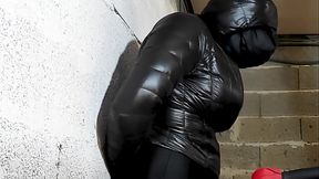 Emilie bp belly  in puffy Jacket down Jacket