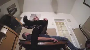 Table Sitting Trample Girl FLOOR CAM