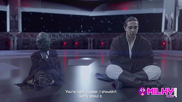 Cum Wars: Master YODA fucks the hot princess Leia