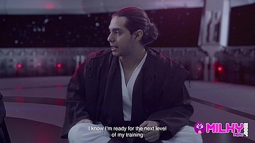 Cum Wars: Master YODA fucks the hot princess Leia
