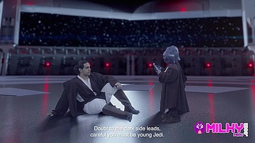 Cum Wars: Master YODA fucks the hot princess Leia