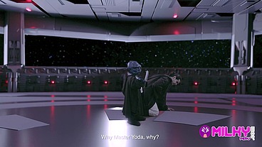 Cum Wars: Master YODA fucks the hot princess Leia